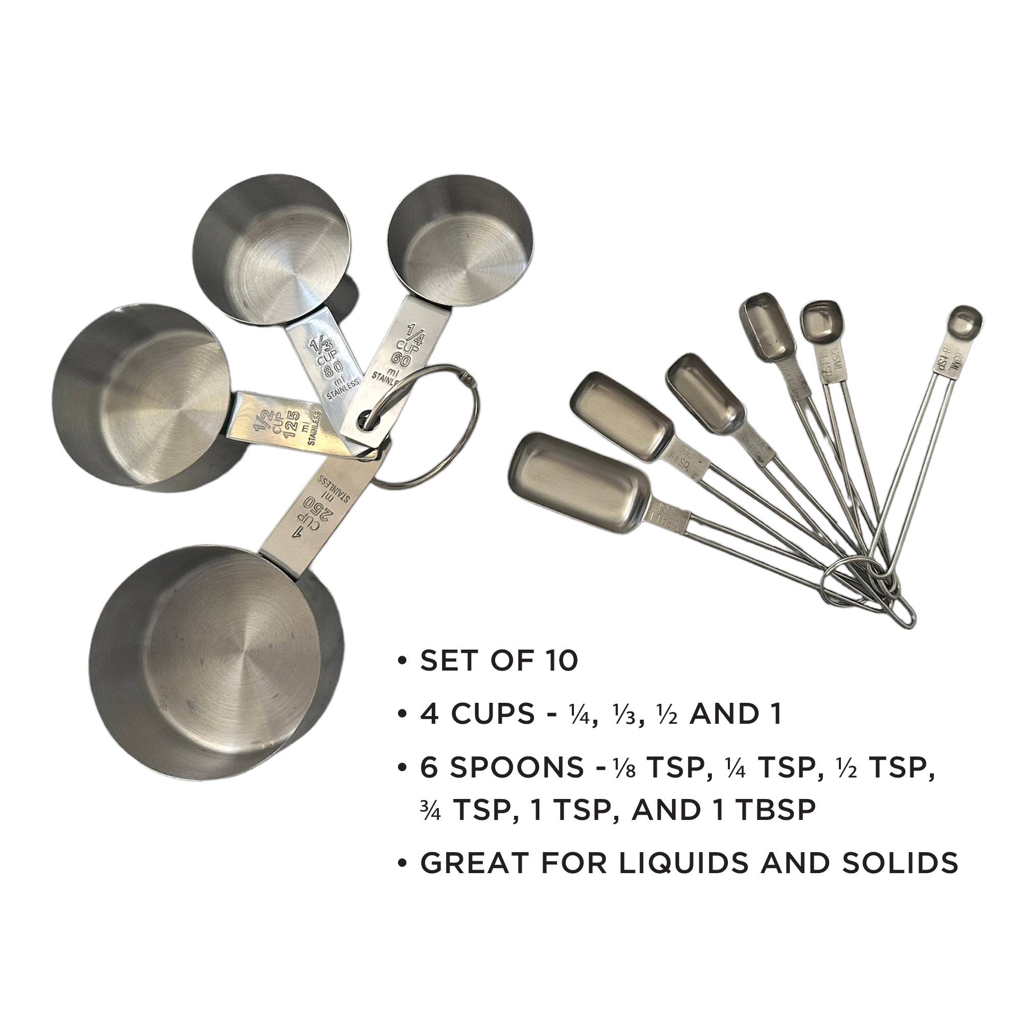 Fox Run Brands - Wholesale Measuring Cup - Fox Run Stainless Steel Measuring Cup and Spoon Set5