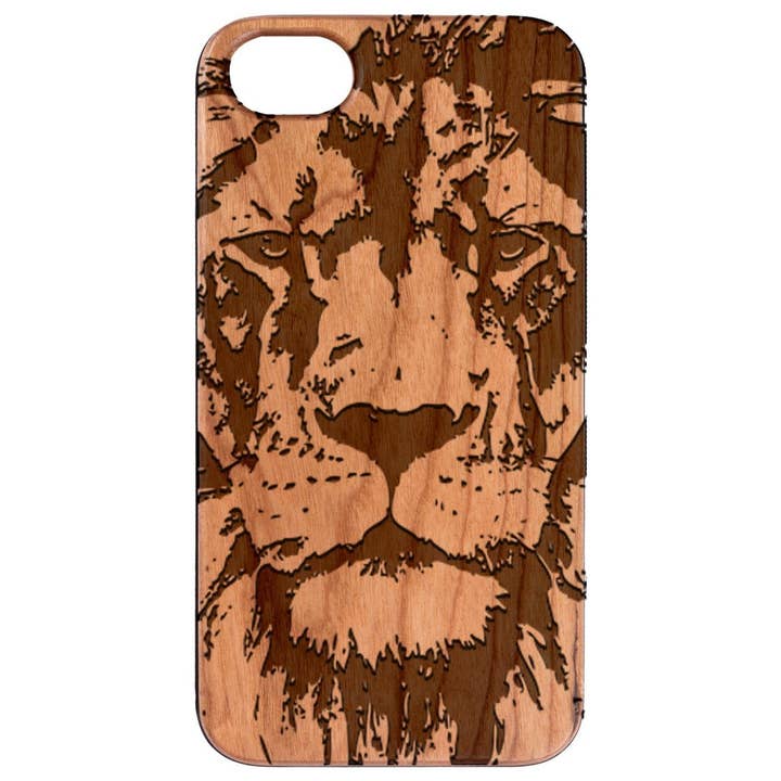 Körsbärsträ - Lion ansikte 4 Graverad för wholesale av OTTO CASE