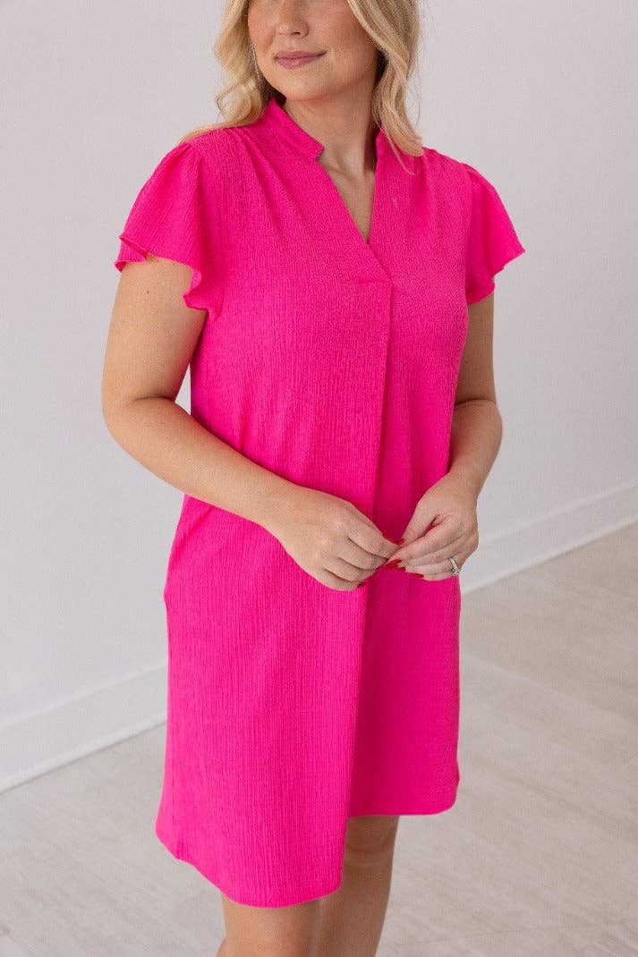 The Nicole Dress, Hot Pink for wholesale on Faire4