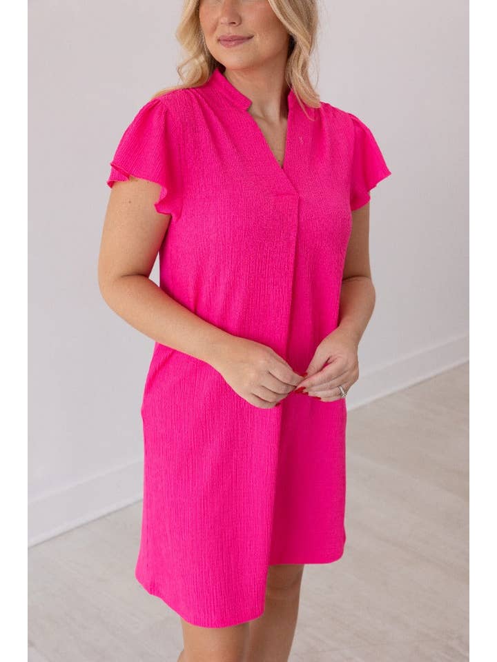 The Nicole Dress, Hot Pink for wholesale on Faire4