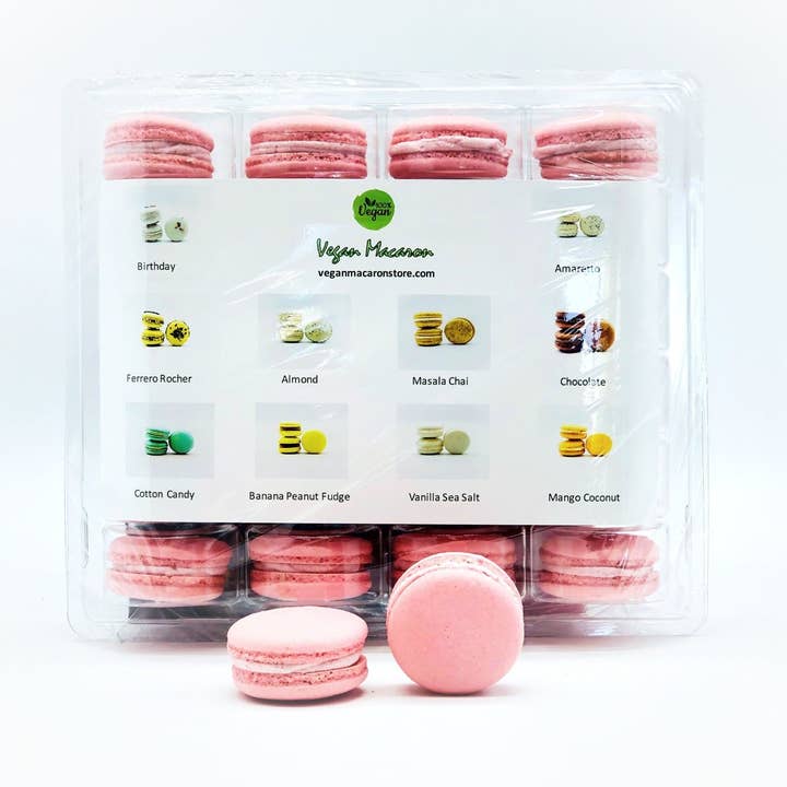 macaron centrale - Wholesale Cookie - Wholesale Rose Raspberry Vegan Macarons | Available in 24 & 48 Pack | A great addition for your bakery establishment or your next party