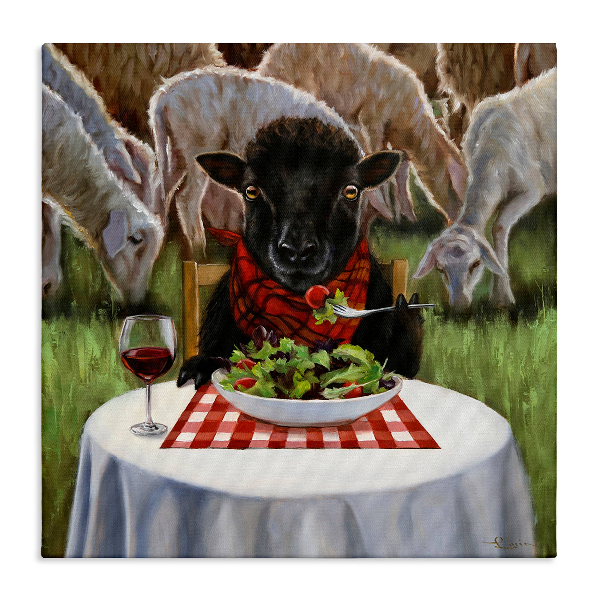 Stupell Industries - Vendita all'ingrosso Cartello da parete - Pecora Nera Elegante Ristorante Fattoria Rurale - Arte da Parete Senza Cornice8