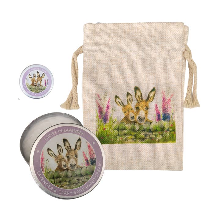 „Ladies in Lavender“ skønhedstaske med håndcreme, læbepomade for engroshandel hos Love Country