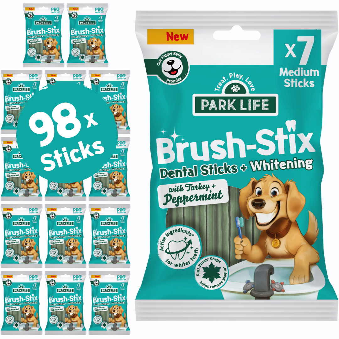 PARK LiFE - Wholesale Pet Supplement - Dog - Brush-Stix Turkey & Peppermint 180g (7x Medium Sticks)1