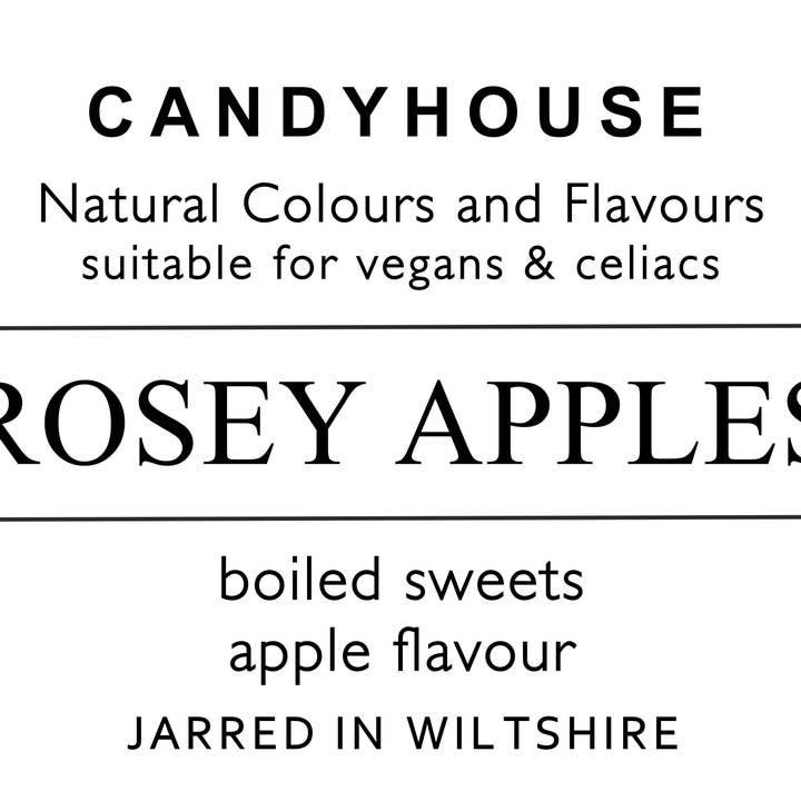 Candyhouse Ltd – wholesale Boiled sweets – Rosey Apple Hard Boiled Sweets in Jam Jar