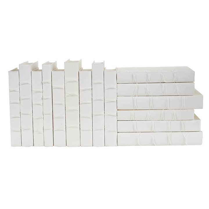 15 Vol. Set of Decorative Books in White (VH-WHITE-15) for wholesale by Vellum Home