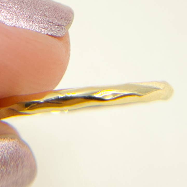 Yellow RAZ01296. 14K Solid Gold Hammered Ring for wholesale on Faire3