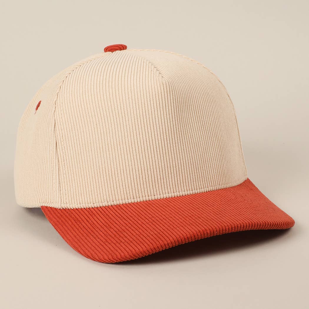 Fashion City - Wholesale Baseball Cap - Unisex - Plain Two Tone Corduroy 5 Panel Trucker Hat13