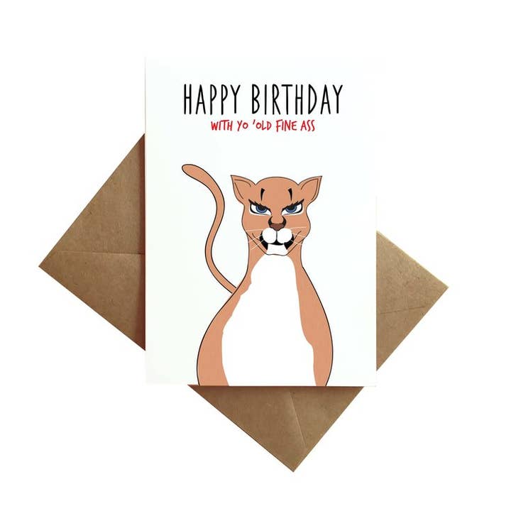 Cougar Birthday Card for wholesale by By Ms James