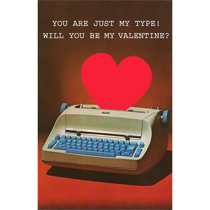 Carte postale VL-350 Tu es exactement mon genre, Machine à écrire pour la vente par Found Image Press