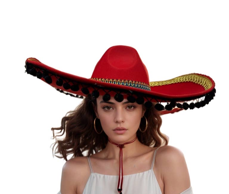 KBW Global Corp. - Wholesale Hoedaccessoires - Heren - Rode Pom Sombrero