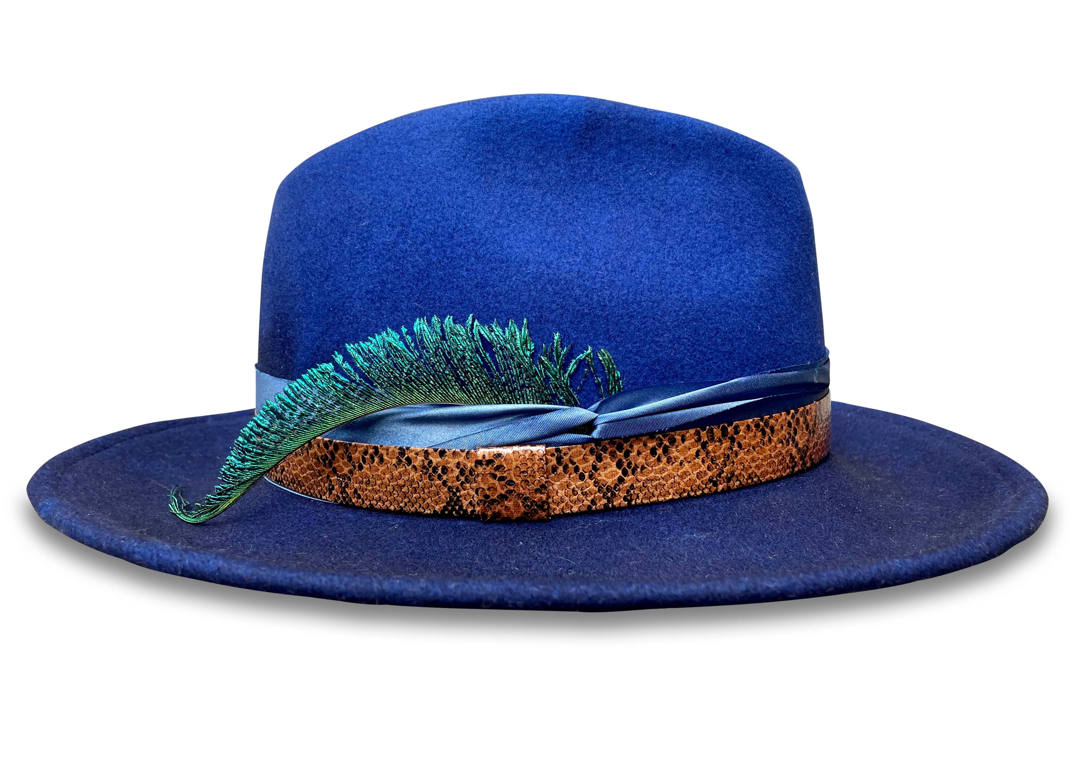Cha Cha's House of Ill Repute - Wholesale Fedora - Unisex - Royal - Hand Dyed Ombre Felt Fedora0