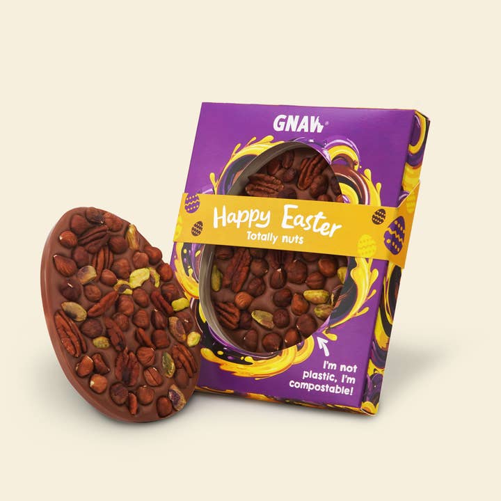 Happy Easter Egg - Totally Nuts for wholesale by GNAW Chocolate
