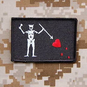 Blackbeard / Edward Teach Pirate Flag Morale Patch for wholesale by BritKitUSA