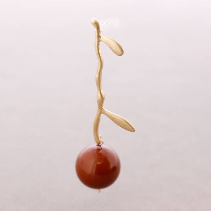 Sonata - Wholesale Snap Jewelry - Metal Branch Drop Earrings with Imitation Pearl Ball7
