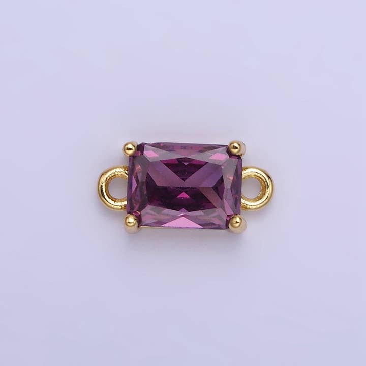 Aim Eternal - Venta al por mayor Abalorios/colgantes individuales - Conector de Baguette de CZ Relleno de Oro de 14K | G422 - G4297