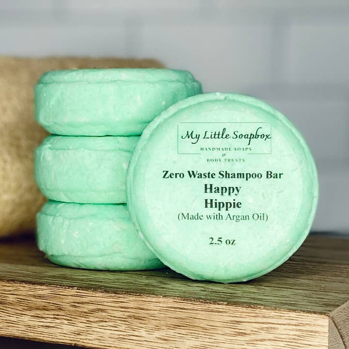 Happy Hippie Zero Waste Shampoo Bar for wholesale by My Little Soapbox