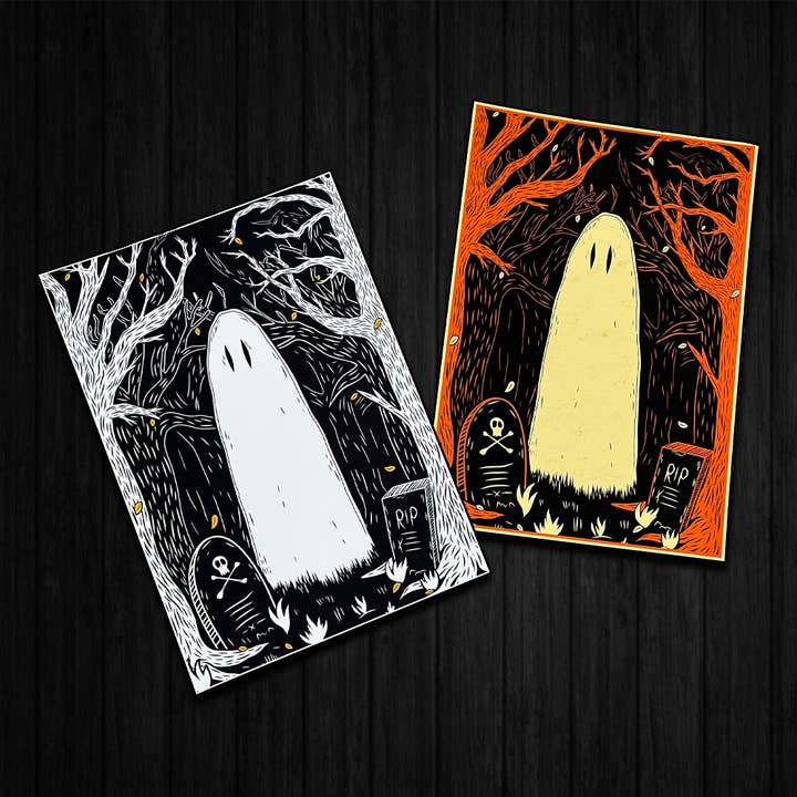 Ghost In The Woods A5 Print for wholesale by October 31st