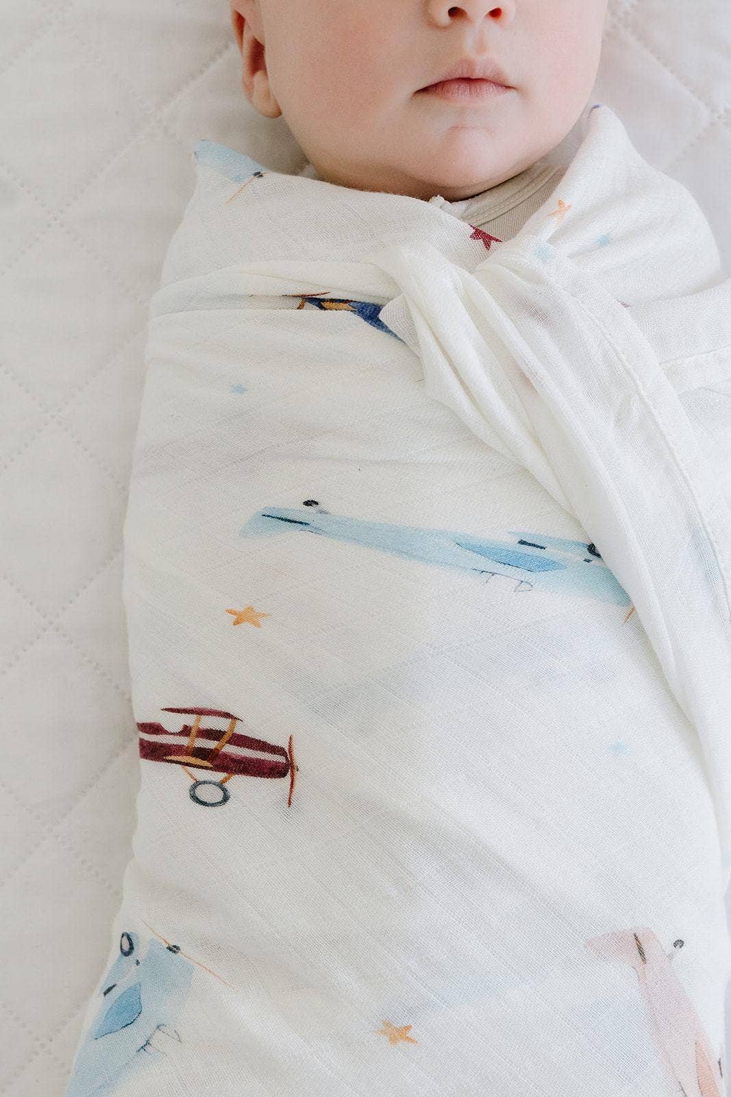 Harp Angel Boutique - Wholesale Swaddle - Baby - Vintage Airplanes Muslin Swaddle Blanket2