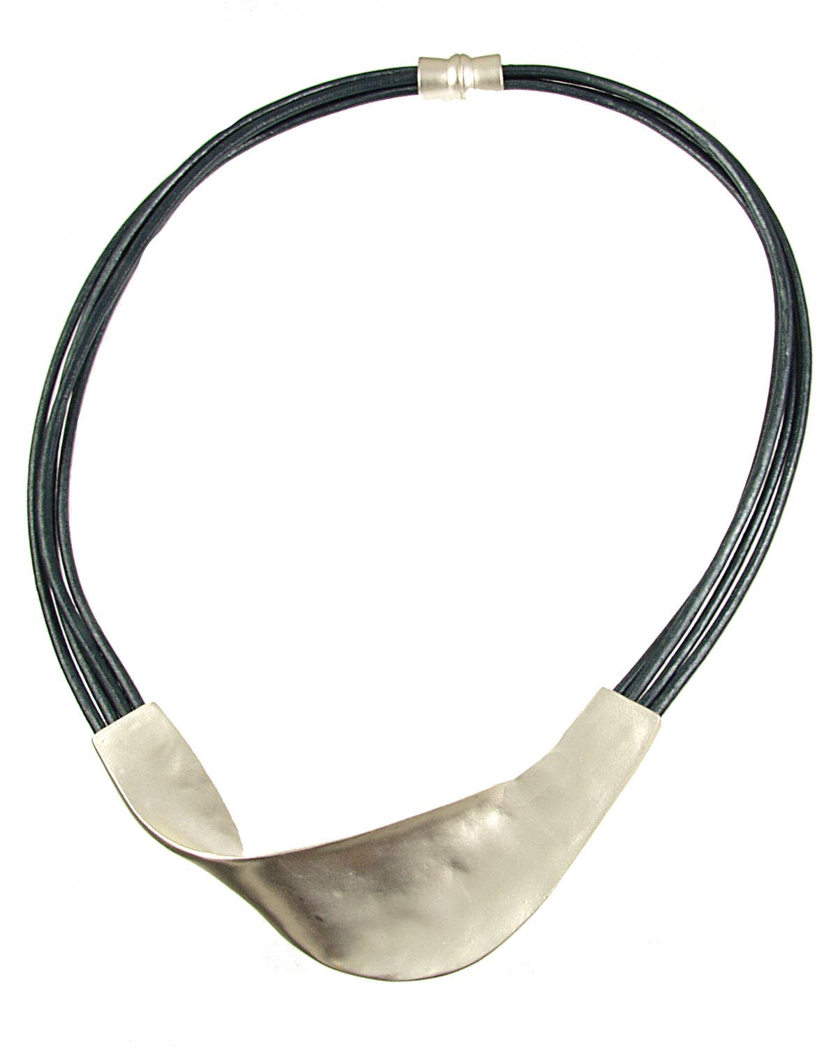 Origin Jewelry - Wholesale Pendant/Charm Necklace - Leather & Metal Twist Necklace, Silver or Gold, 18"1