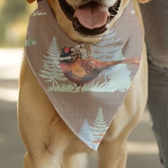 Bandana à nouer - Faisan pour la vente par The Dog Shack