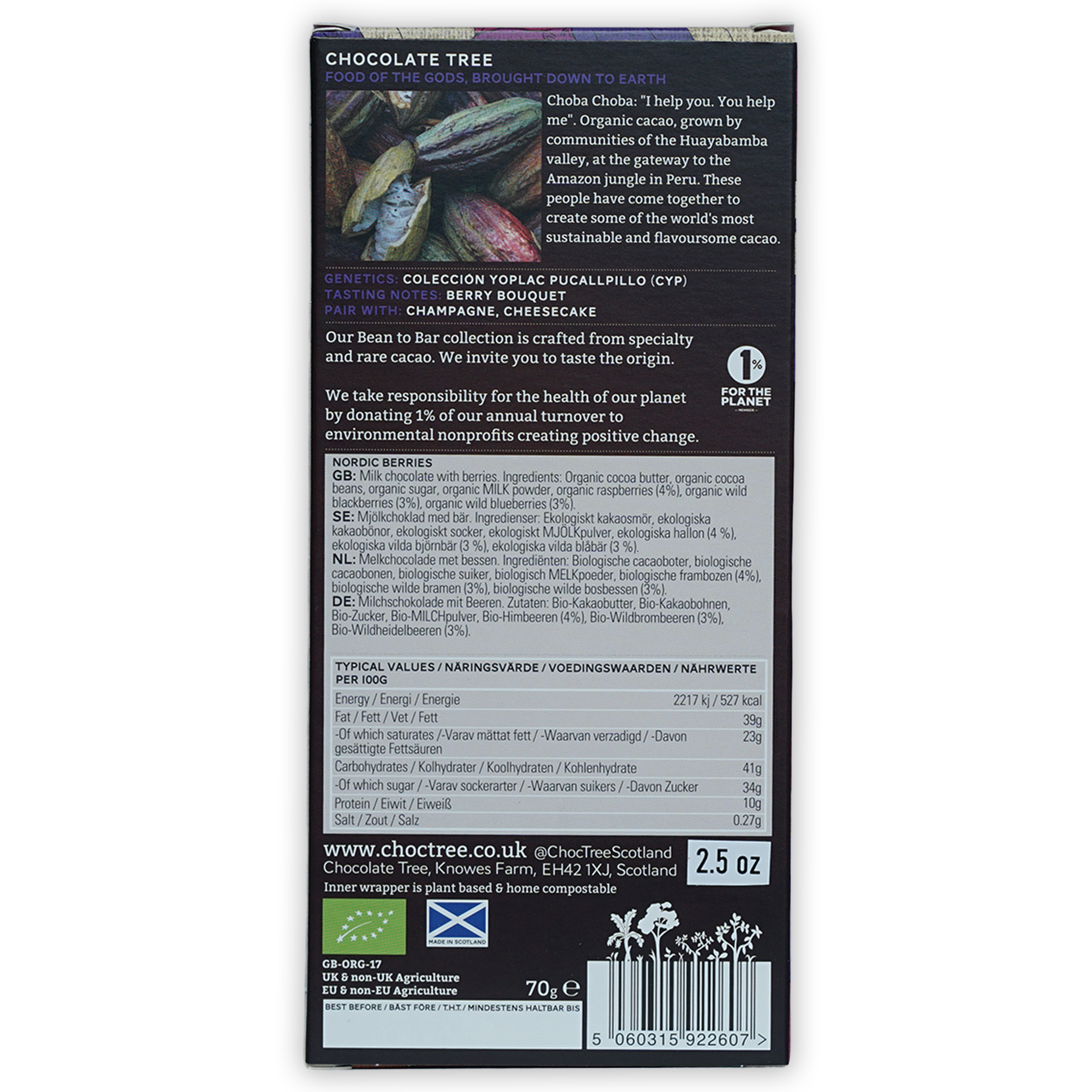 Bar & Cocoa Chocolate - Wholesale Chocolate Bar - Chocolate Tree Milk w/ Nordic Berries 50%1