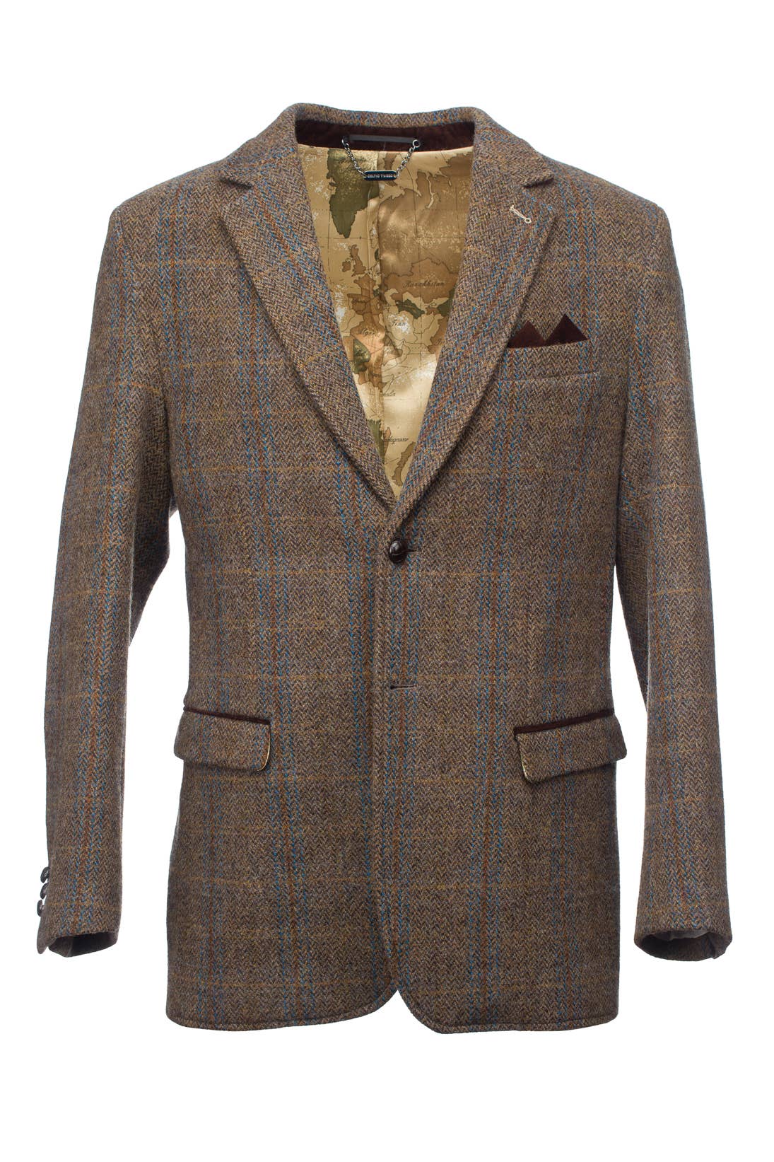 Horse Brown Hunting Tweed Jacket with Moleskin Trim for wholesale on Faire5