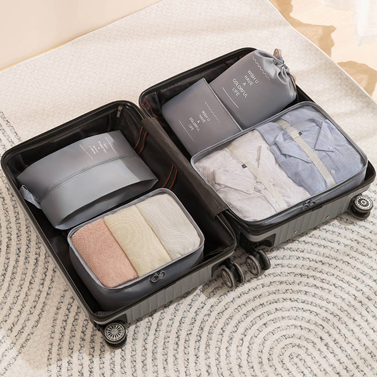 ACCITY - Wholesale Luggage - 5SET LIGHTWEIGHT TRAVEL LUGGAGE ORGANIZER_CWAB05461