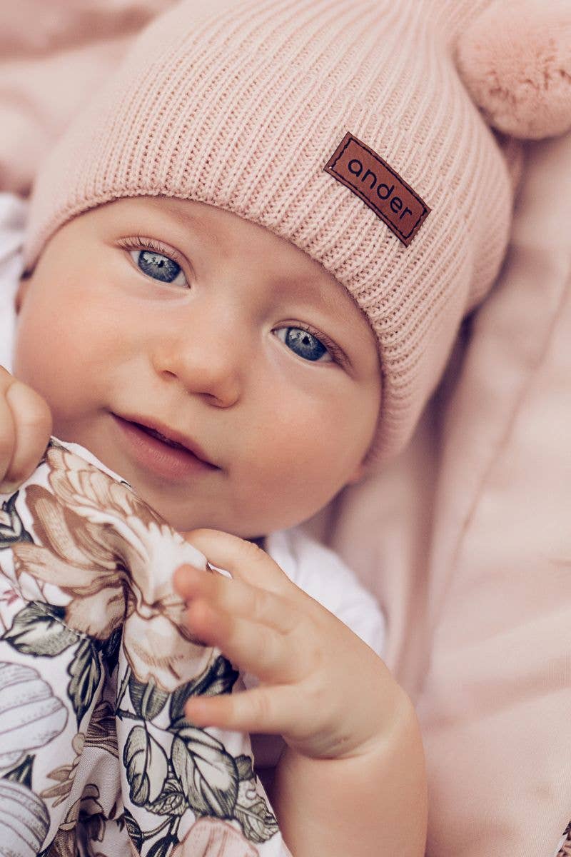 Ander - Vente Bonnet – enfant - Bonnet tricoté Teddy en 100 % laine mérinos avec pompon Fabriqué en PL8