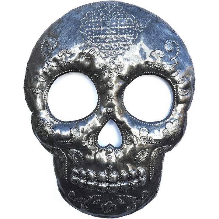 Veve Erzulie Freda Skull Metal Sculpture Haiti 7.5" x 9.75" for wholesale by Haiti Fair Trade~ It's Cactus