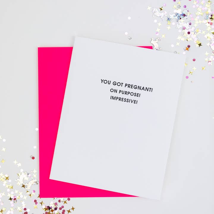 Chez Gagné - Wholesale Baby Card - Pregnant On Purpose, Impressive! - New Baby - Funny Card1