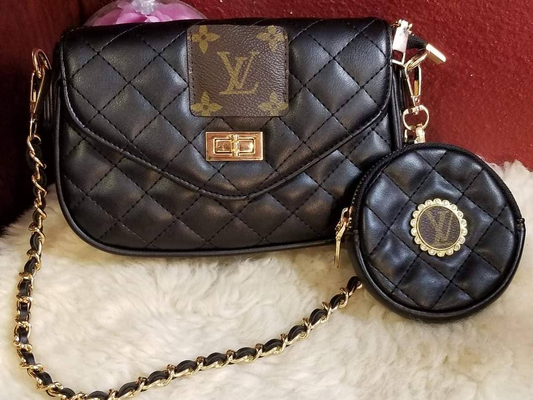 Upcycled Always & Forever accessories - Wholesale Crossbody Bag - Women's - Upcycled LV crossbody bag w 2 straps & coinpurse0