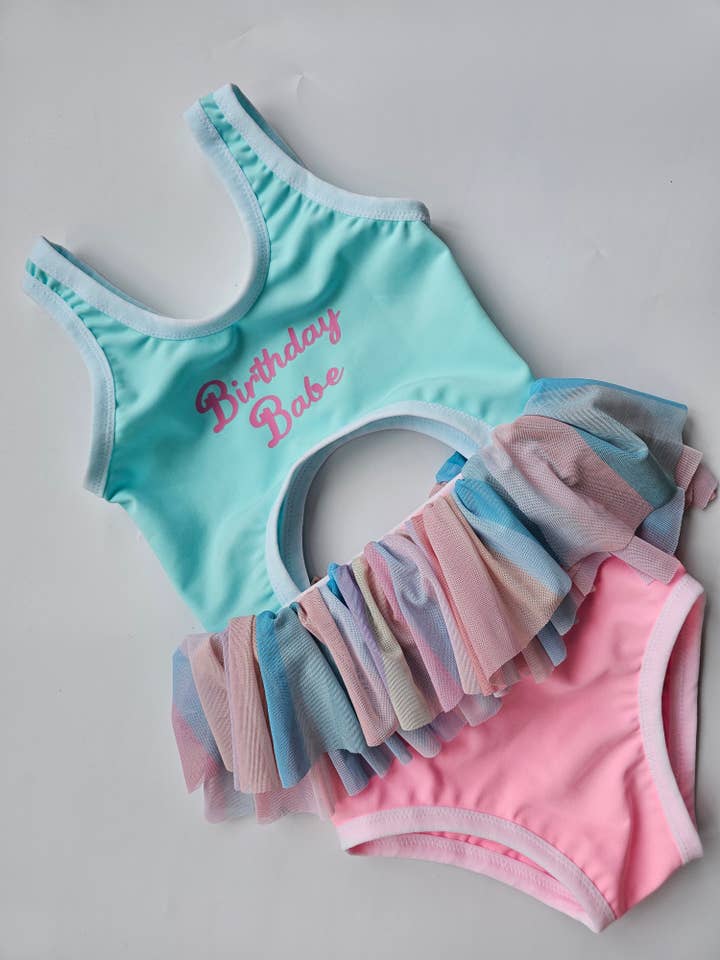 Fancy Shmancy Baby - Wholesale One Piece Swimsuit - Kids - Birthday Babe One piece Swim