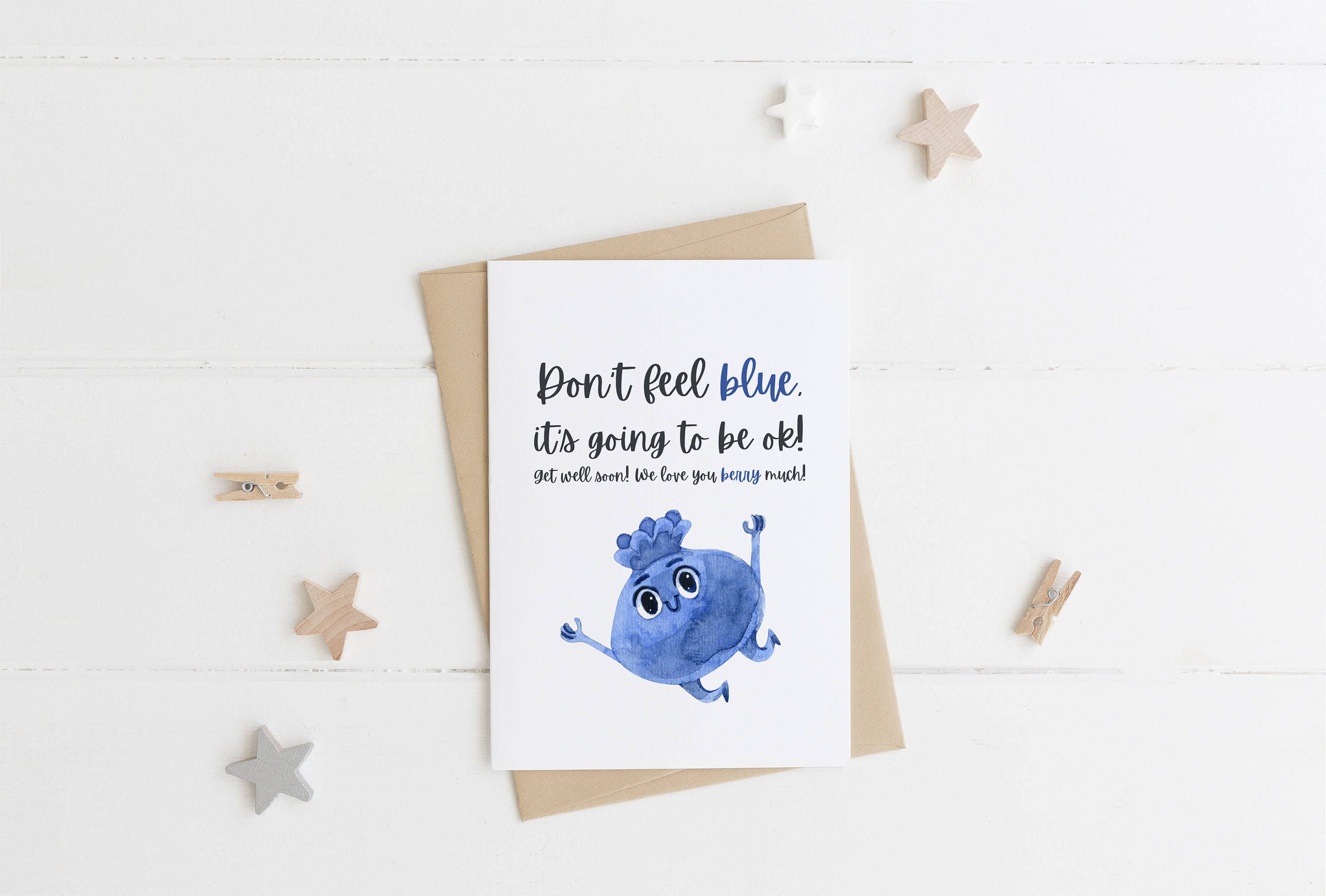 Wholesale Don't feel blue, it's going to be ok! - Pun get well soon for  your store - Faire