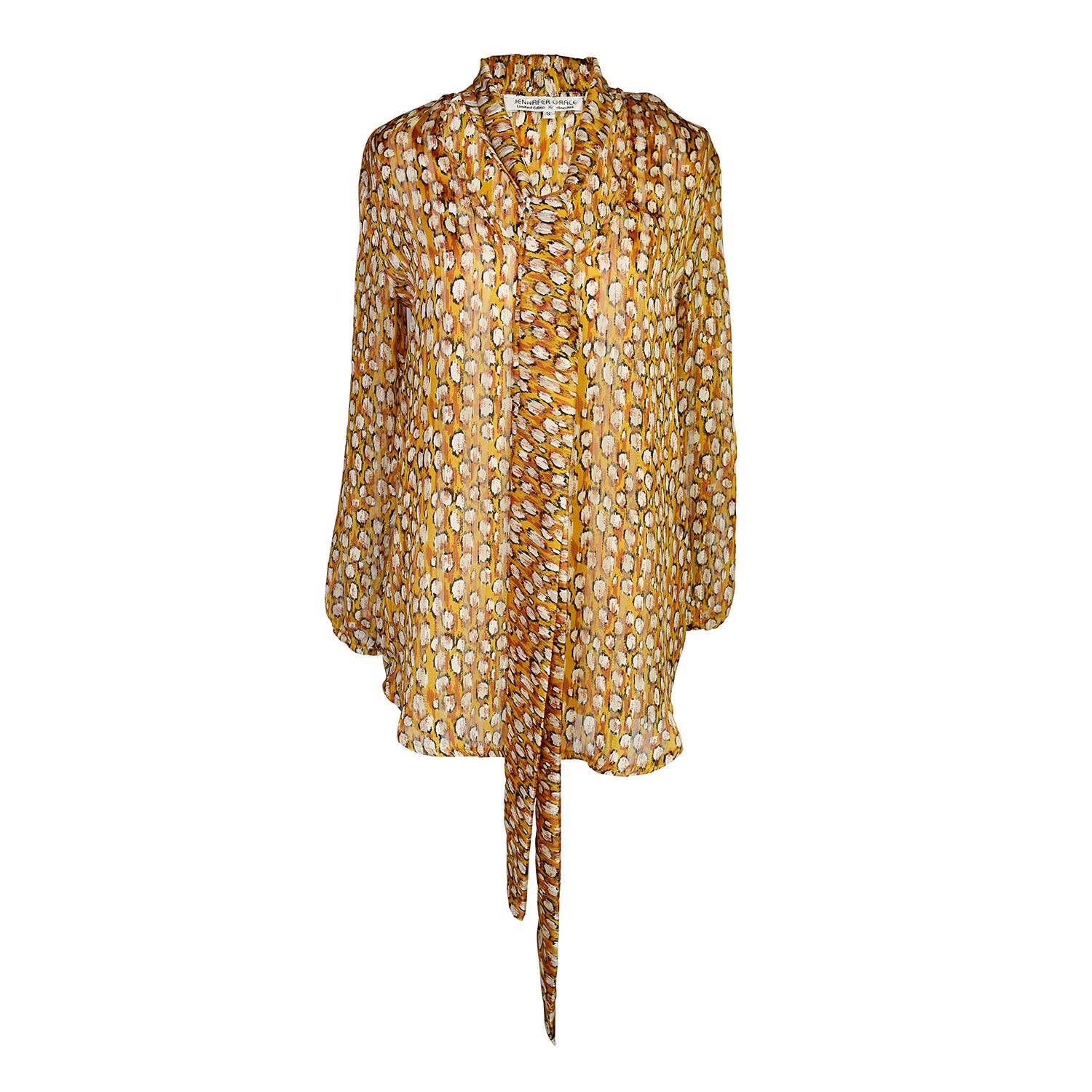 Jennafer Grace – Großhandel Bluse – Damen – Ozelot-Schimmer-Krawattenbluse10
