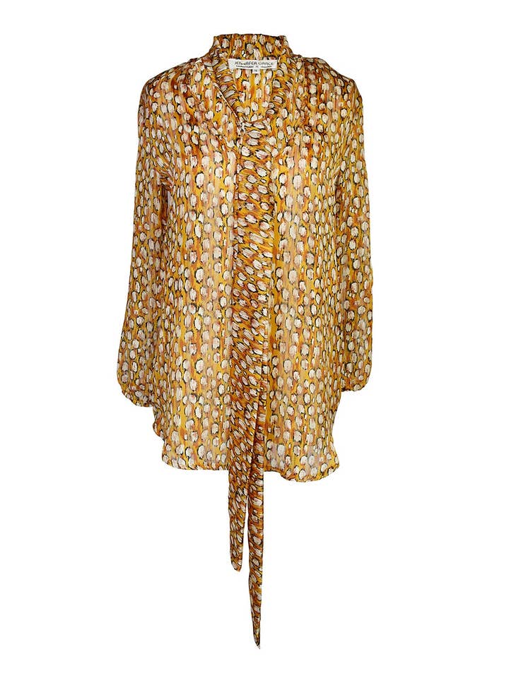 Jennafer Grace – Großhandel Bluse – Damen – Ozelot-Schimmer-Krawattenbluse10