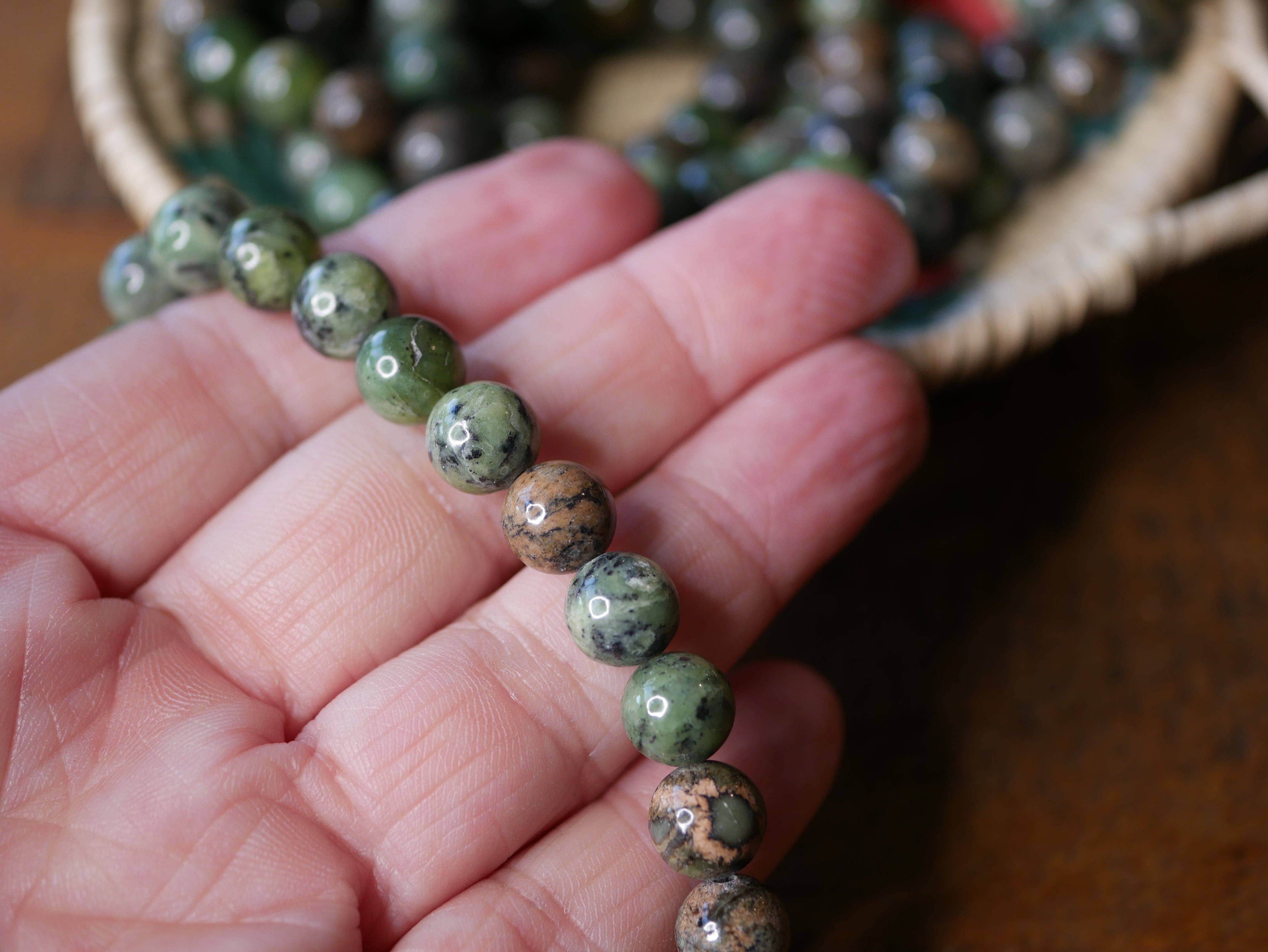 Superior Stones & Gifts INTL LLP - Wholesale Beaded Bracelet - Gemstone Stretch Bracelet Green Opal Natural2