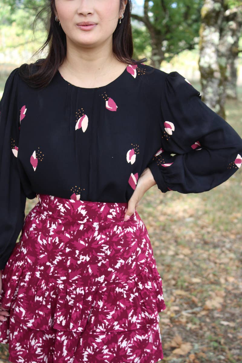 Eglantine et Zoé - Wholesale Fabric - Fago Black Liquorice Viscose Twill Fabric4