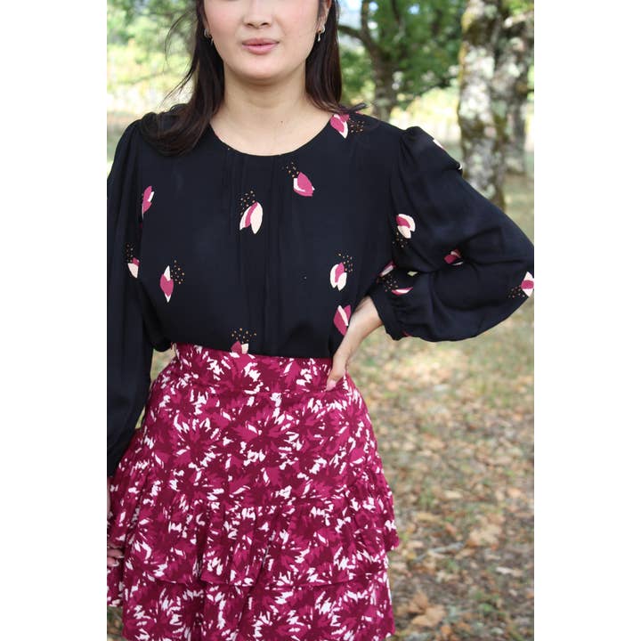 Eglantine et Zoé - Wholesale Fabric - Fago Black Liquorice Viscose Twill Fabric4