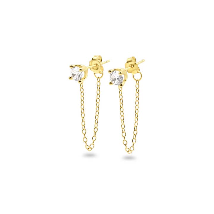 Solitaire Ear Chain for wholesale by Chloe + Lois