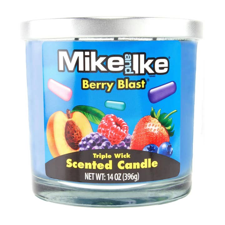 Mike and Ike Berry Blast Candle 14 oz for wholesale by Cow Crack Wholesale