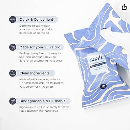 Saalt – wholesale Face & body wipes – Saalt Intimate Cleansing Wipes2