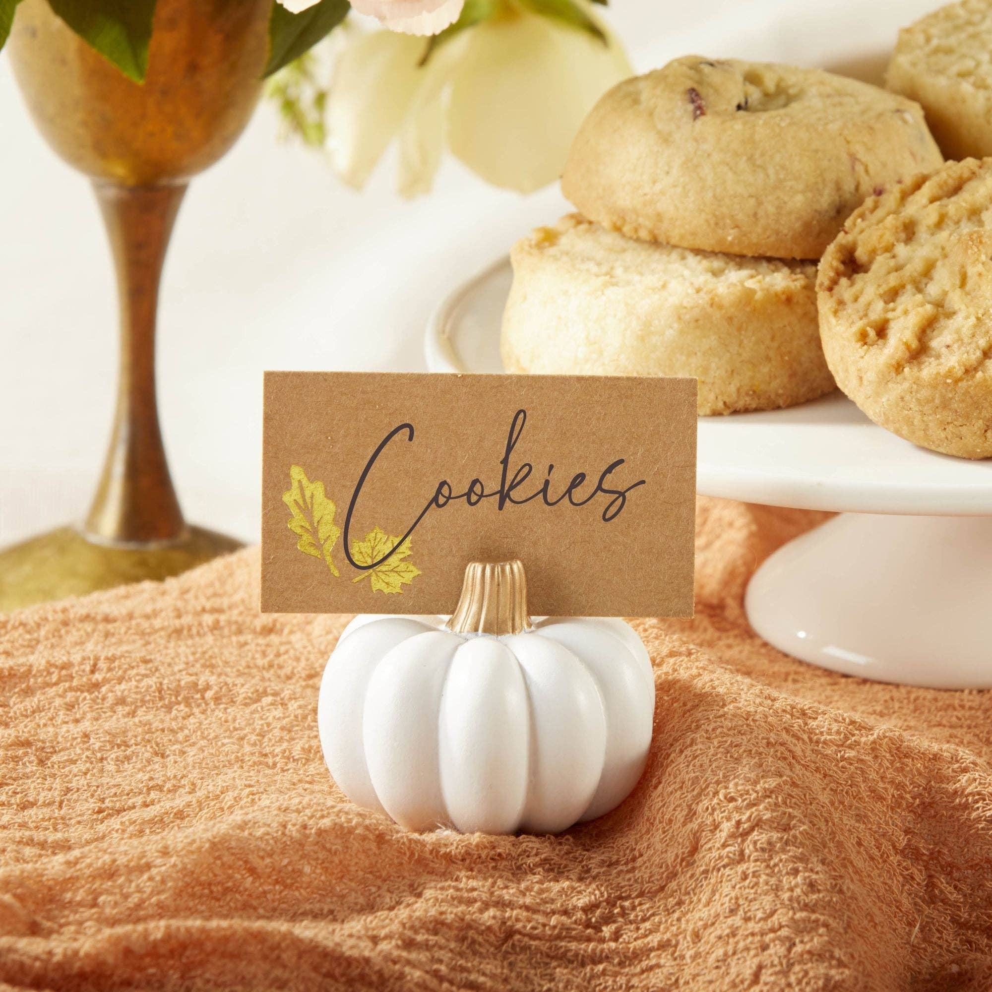 Kate Aspen - Wholesale Place Card / Place Holder - White Pumpkin Place Card Holder (Set of 6)0