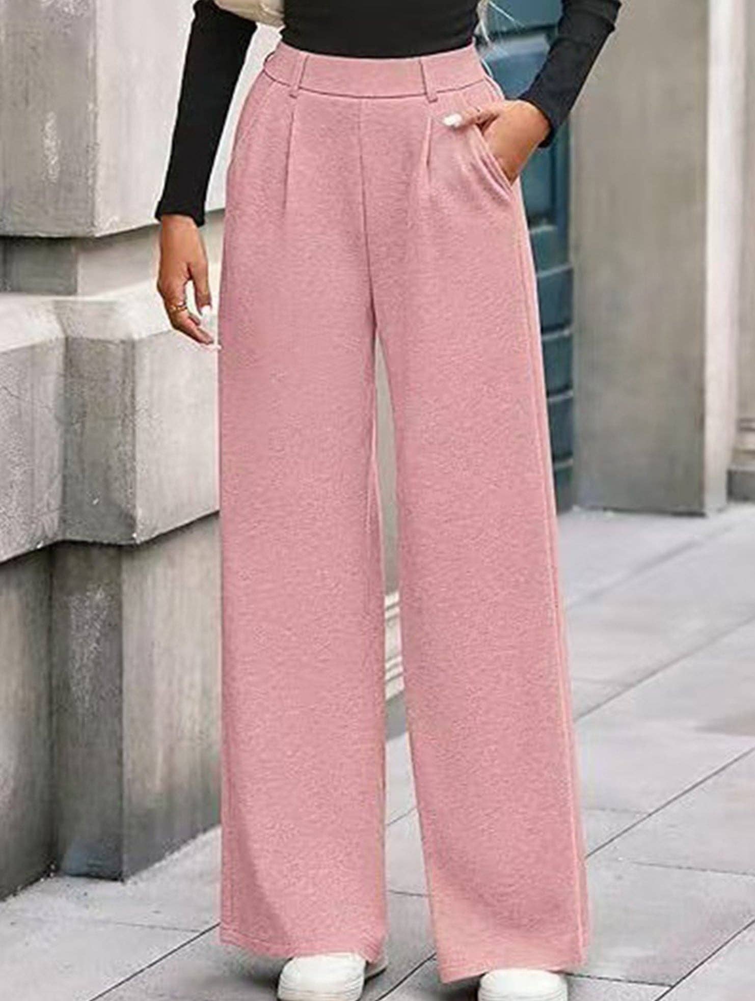Lovenne - Wholesale Pants - Women's - Versatile solid color straight wide-leg pants10