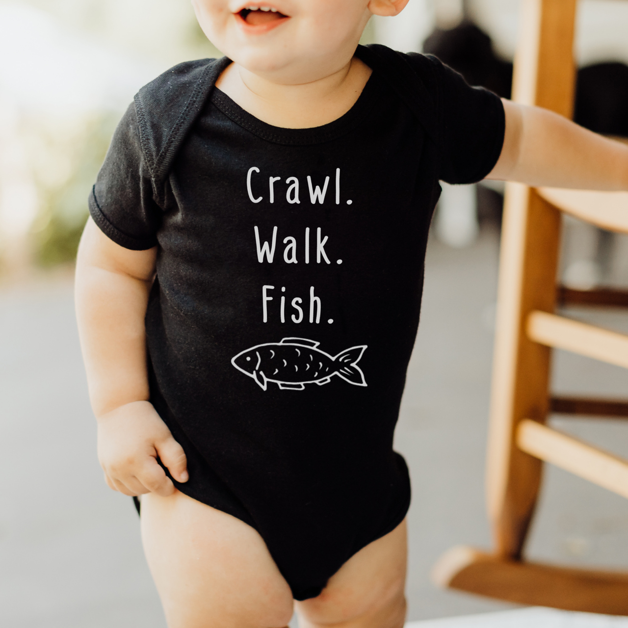 dkhandmade - Wholesale Bodysuit (Non-Footed) - Baby - CRAWL WALK FISH BABY ONESIE 5