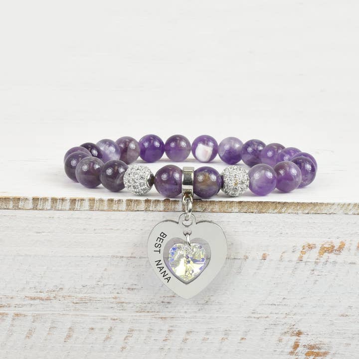 Bracciale elasticizzato con pietre naturali realizzato con taglio di precisione Cr per la vendita all'ingrosso da parte di Pink Box