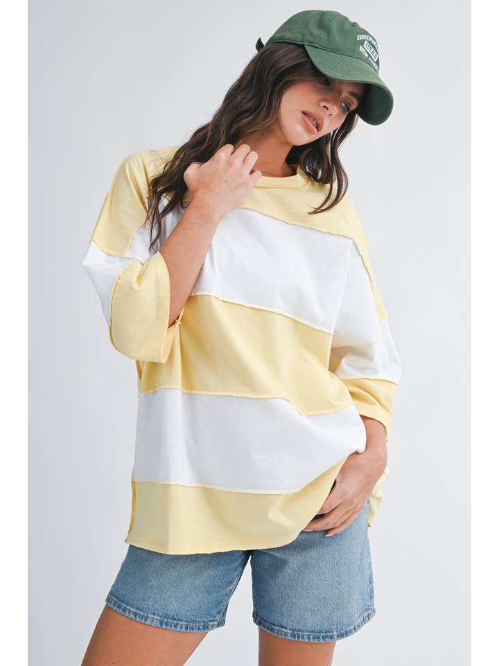 AEMI + CO – Engroshandel Strikket top - Dame – 8417FN Polly top med farveblokke73