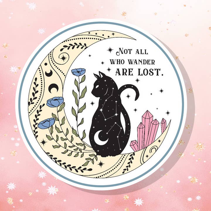 Not All Who Wonder Are Lost Vinyl Sticker Celestial for wholesale by London Luxury Candles
