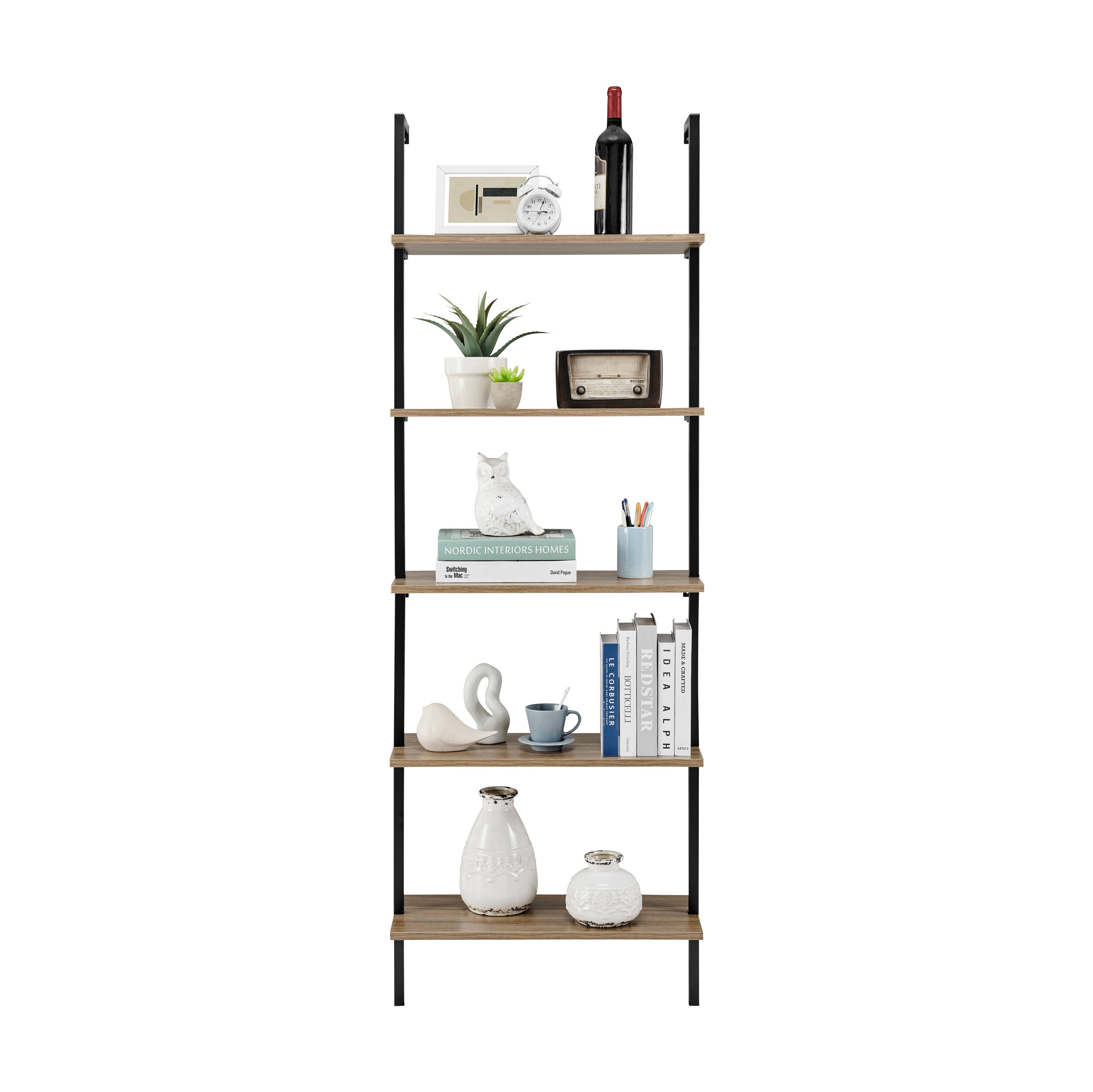 Danya B - Vendita all'ingrosso Mensole da parete - Danya B Everett Scaffale a Parete Moderno a Scala Aperta a 5 Ripiani52