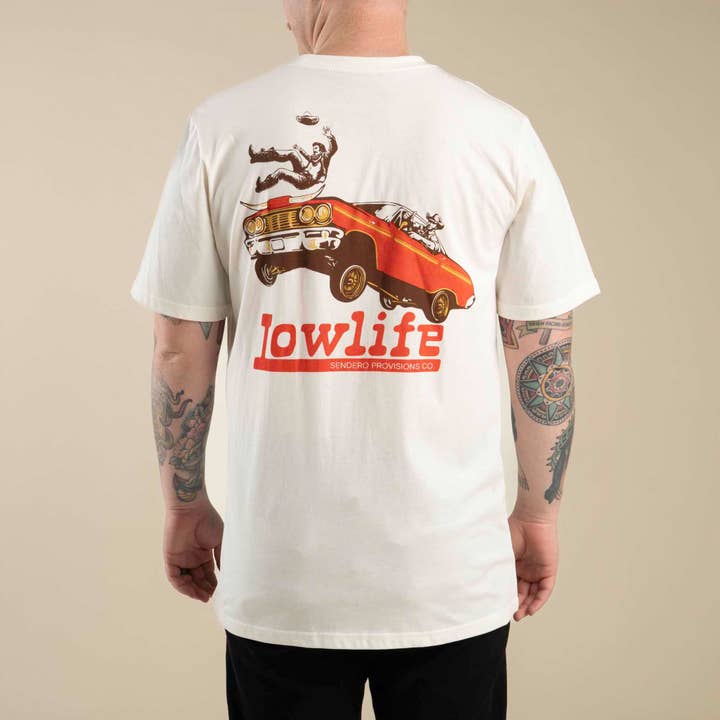 Vintage White Lowlife T-Shirt for wholesale on Faire